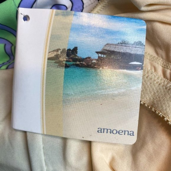 Amoena Skirted Swimsuit 24 One Piece Floral Multicolor Padded Bust Women New NWT - Picture 9 of 11